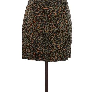 H&m green and orange cheetah animal print spotted mini skirt